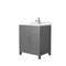 Wyndham Beckett 30" Single Bathroom Vanity In Dark Gray White Cultured Marble Countertop Undermount Square Sink Brushed Nickel Trim WCG242430SKGWCUNSMXX