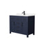 Wyndham Beckett 42" Single Bathroom Vanity In Dark Blue Carrara Cultured Marble Countertop Undermount Square Sink Matte Black Trim WCG242442SBBCCUNSMXX