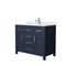 Wyndham Beckett 42" Single Bathroom Vanity In Dark Blue White Cultured Marble Countertop Undermount Square Sink Brushed Nickel Trim WCG242442SBNWCUNSMXX