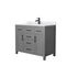 Wyndham Beckett 42" Single Bathroom Vanity In Dark Gray White Cultured Marble Countertop Undermount Square Sink Matte Black Trim WCG242442SGBWCUNSMXX