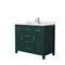 Wyndham Beckett 42" Single Bathroom Vanity In Green White Cultured Marble Countertop Undermount Square Sink Brushed Nickel Trim WCG242442SGEWCUNSMXX