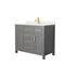 Wyndham Beckett 42" Single Bathroom Vanity In Dark Gray Carrara Cultured Marble Countertop Undermount Square Sink Brushed Gold Trim WCG242442SGGCCUNSMXX