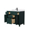 Wyndham Beckett 42" Single Bathroom Vanity In Green White Cultured Marble Countertop Undermount Square Sink Matte Black Trim WCG242442SGKWCUNSMXX