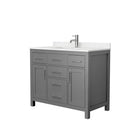 Wyndham Beckett 42" Single Bathroom Vanity In Dark Gray Carrara Cultured Marble Countertop Undermount Square Sink And No Mirror WCG242442SKGCCUNSMXX