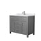 Wyndham Beckett 42" Single Bathroom Vanity In Dark Gray White Cultured Marble Countertop Undermount Square Sink And No Mirror WCG242442SKGWCUNSMXX