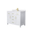 Wyndham Beckett 42" Single Bathroom Vanity In White White Cultured Marble Countertop Undermount Square Sink Brushed Gold Trims And No Mirror WCG242442SWGWCUNSMXX