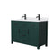 Wyndham Beckett 48" Double Bathroom Vanity In Green White Cultured Marble Countertop Undermount Square Sinks Matte Black Trim WCG242448DGKWCUNSMXX