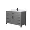 Wyndham Beckett 48" Single Bathroom Vanity In Dark Gray White Cultured Marble Countertop Undermount Square Sink Matte Black Trim WCG242448SGBWCUNSMXX