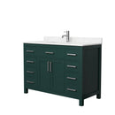 Wyndham Beckett 48" Single Bathroom Vanity In Green Carrara Cultured Marble Countertop Undermount Square Sink Brushed Nickel Trim WCG242448SGECCUNSMXX