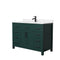 Wyndham Beckett 48" Single Bathroom Vanity In Green Carrara Cultured Marble Countertop Undermount Square Sink Matte Black Trim WCG242448SGKCCUNSMXX