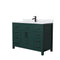 Wyndham Beckett 48" Single Bathroom Vanity In Green White Cultured Marble Countertop Undermount Square Sink Matte Black Trim WCG242448SGKWCUNSMXX