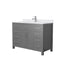 Wyndham Beckett 48" Single Bathroom Vanity In Dark Gray White Cultured Marble Countertop Undermount Square Sink Brushed Nickel Trim WCG242448SKGWCUNSMXX