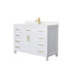 Wyndham Beckett 48" Single Bathroom Vanity In White Carrara Cultured Marble Countertop Undermount Square Sink Brushed Gold Trim WCG242448SWGCCUNSMXX