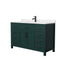 Wyndham Beckett 54" Single Bathroom Vanity In Green Carrara Cultured Marble Countertop Undermount Square Sink Matte Black Trim WCG242454SGKCCUNSMXX