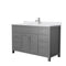 Wyndham Beckett 54" Single Bathroom Vanity In Dark Gray White Cultured Marble Countertop Undermount Square Sink And No Mirror WCG242454SKGWCUNSMXX