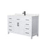 Wyndham Beckett 54" Single Bathroom Vanity In White Carrara Cultured Marble Countertop Undermount Square Sink Black Trims And No Mirror WCG242454SWBCCUNSMXX