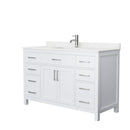 Wyndham Beckett 54" Single Bathroom Vanity In White Carrara Cultured Marble Countertop Undermount Square Sink And No Mirror WCG242454SWHCCUNSMXX