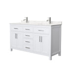 Wyndham Beckett 60" Double Bathroom Vanity In White Carrara Cultured Marble Countertop Undermount Square Sinks And No Mirror WCG242460DWHCCUNSMXX