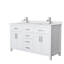 Wyndham Beckett 60" Double Bathroom Vanity In White White Cultured Marble Countertop Undermount Square Sinks And No Mirror WCG242460DWHWCUNSMXX