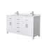 Wyndham Beckett 60" Double Bathroom Vanity In White White Cultured Marble Countertop Undermount Square Sinks And No Mirror WCG242460DWHWCUNSMXX