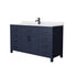 Wyndham Beckett 60" Single Bathroom Vanity In Dark Blue White Cultured Marble Countertop Undermount Square Sink Matte Black Trim WCG242460SBBWCUNSMXX