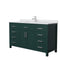 Wyndham Beckett 60" Single Bathroom Vanity In Green White Cultured Marble Countertop Undermount Square Sink Brushed Nickel Trim WCG242460SGEWCUNSMXX