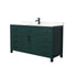 Wyndham Beckett 60" Single Bathroom Vanity In Green Carrara Cultured Marble Countertop Undermount Square Sink Matte Black Trim WCG242460SGKCCUNSMXX