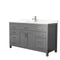 Wyndham Beckett 60" Single Bathroom Vanity In Dark Gray Carrara Cultured Marble Countertop Undermount Square Sink And No Mirror WCG242460SKGCCUNSMXX