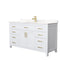 Wyndham Beckett 60" Single Bathroom Vanity In White Carrara Cultured Marble Countertop Undermount Square Sink Brushed Gold Trims And No Mirror WCG242460SWGCCUNSMXX