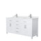 Wyndham Beckett 66" Double Bathroom Vanity In White White Cultured Marble Countertop Undermount Square Sinks And No Mirror WCG242466DWHWCUNSMXX