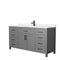 Wyndham Beckett 66" Single Bathroom Vanity In Dark Gray Carrara Cultured Marble Countertop Undermount Square Sink Matte Black Trim WCG242466SGBCCUNSMXX