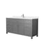 Wyndham Beckett 66" Single Bathroom Vanity In Dark Gray Carrara Cultured Marble Countertop Undermount Square Sink And No Mirror WCG242466SKGCCUNSMXX