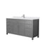 Wyndham Beckett 66" Single Bathroom Vanity In Dark Gray White Cultured Marble Countertop Undermount Square Sink And No Mirror WCG242466SKGWCUNSMXX