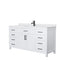 Wyndham Beckett 66" Single Bathroom Vanity In White White Cultured Marble Countertop Undermount Square Sink Black Trims And No Mirror WCG242466SWBWCUNSMXX