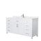 Wyndham Beckett 66" Single Bathroom Vanity In White Carrara Cultured Marble Countertop Undermount Square Sink And No Mirror WCG242466SWHCCUNSMXX