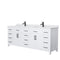 Wyndham Beckett 84" Double Bathroom Vanity In White White Cultured Marble Countertop Undermount Square Sinks Black Trims And No Mirror WCG242484DWBWCUNSMXX