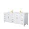 Wyndham Beckett 84" Double Bathroom Vanity In White Carrara Cultured Marble Countertop Undermount Square Sinks Brushed Gold Trims And No Mirror WCG242484DWGCCUNSMXX