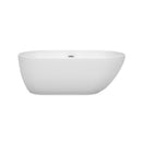 Wyndham Melissa 60" Freestanding Bathtub in White with Polished Chrome Drain and Overflow Trim WCOBT100060