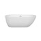 Wyndham Melissa 60" Freestanding Bathtub in White with Polished Chrome Drain and Overflow Trim WCOBT100060