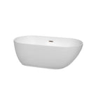 Wyndham Melissa 60" Freestanding Bathtub In White With Brushed Nickel Drain And Overflow Trim WCOBT100060BNTRIM