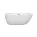 Wyndham Melissa 60" Freestanding Bathtub in White with Brushed Nickel Drain and Overflow Trim WCOBT100060BNTRIM