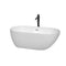 Wyndham Melissa 60" Soaking Bathtub In White With Polished Chrome Trim And Floor Mounted Faucet In Matte Black WCOBT100060PCATPBK