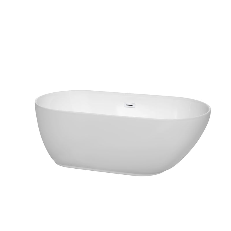 Wyndham Melissa 60" Soaking Bathtub In White With Shiny White Trim WCOBT100060SWTRIM