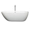 Wyndham Melissa 65" Freestanding Bathtub in White with Floor Mounted Faucet Drain and Overflow Trim in Polished Chrome WCOBT100065ATP11PC