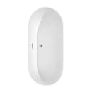 Wyndham Melissa 65" Freestanding Bathtub in White with Brushed Nickel Drain and Overflow Trim WCOBT100065BNTRIM