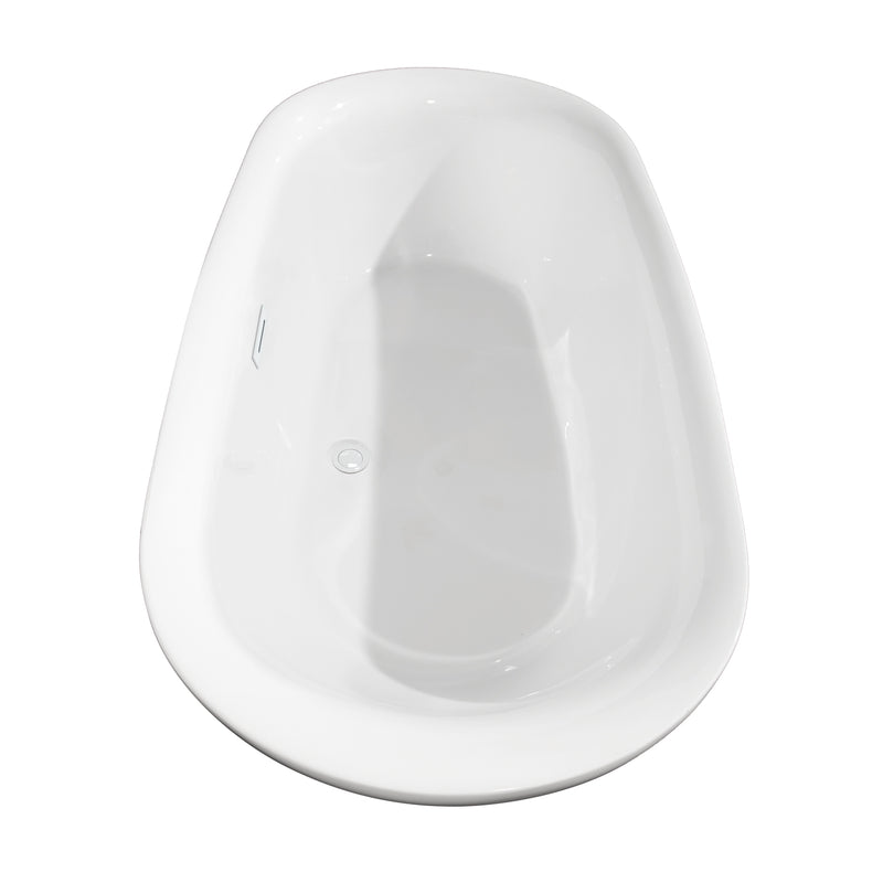 Wyndham Melissa 65" Freestanding Bathtub in White with Shiny White Drain and Overflow Trim WCOBT100065SWTRIM