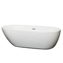 Wyndham Melissa 71" Freestanding Bathtub In White With Polished Chrome Drain And Overflow Trim WCOBT100071