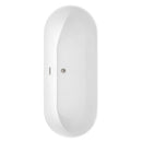 Wyndham Melissa 71" Freestanding Bathtub in White with Floor Mounted Faucet Drain and Overflow Trim in Brushed Nickel WCOBT100071ATP11BN