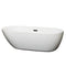 Wyndham Melissa 71" Freestanding Bathtub In White With Matte Black Drain And Overflow Trim WCOBT100071MBTRIM