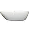 Wyndham Melissa 71" Freestanding Bathtub in White with Matte Black Drain and Overflow Trim WCOBT100071MBTRIM